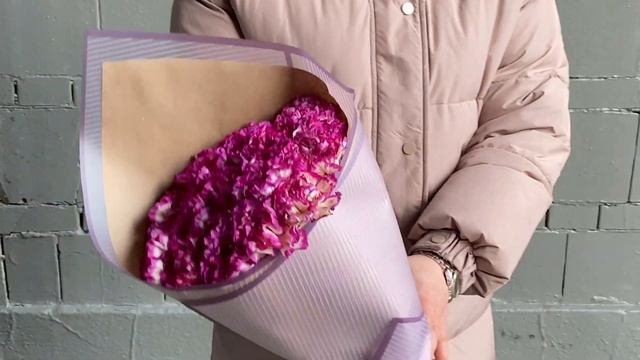 Букет бело-малиновых гвоздик смотреть онлайн