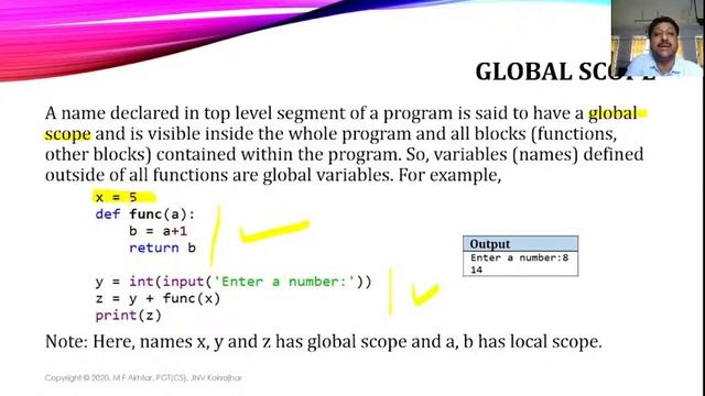 Returning values from Functions and Scope Rules смотреть онлайн