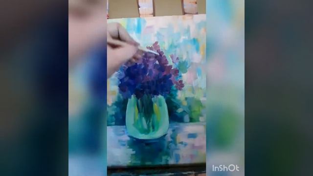 Фиалки. Холст, масло, 50×40 см. Май, 2021 смотреть онлайн
