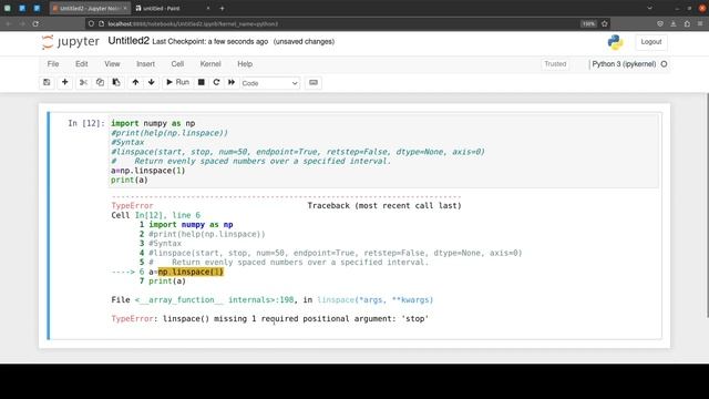 Python For Data Science | NumPy | linspace() function in numpy By Ram | By B2T ..| смотреть онлайн