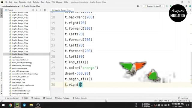 28. Python Turtle Graphic Design - Speed Code || Indian Flag Design смотреть онлайн