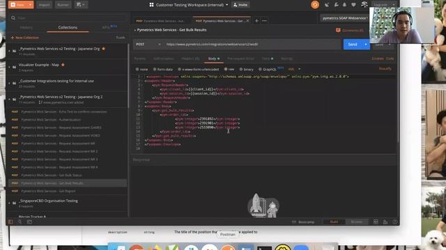 pymetrics GetBulkResults API testing using Postman смотреть онлайн