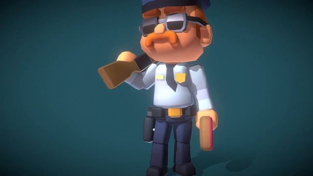 3d персонаж Мультяшного Офицера полиции смотреть онлайн