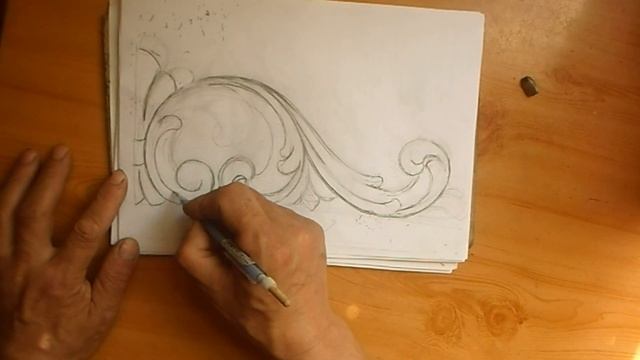 Орнамент для рамы на зеркало. Рисунок для резьбы по дереву. смотреть онлайн