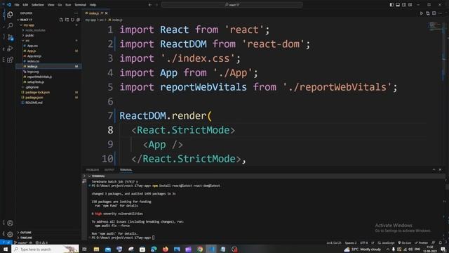 How to update React JS to latest version | Upgrade react from 17 to 18 in existing project смотреть онлайн
