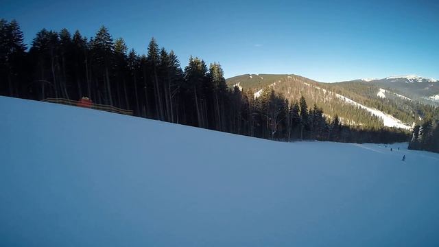 Буковель 27/01/2017 - Спуск по трассе 2В (2-я камера) смотреть онлайн