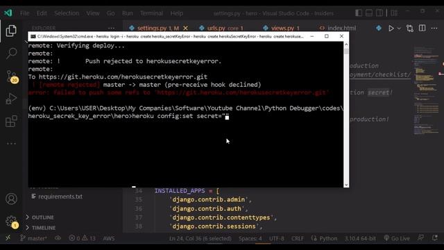 Secrek Key Error and Collect Static Error | Deploy Django App to Heroku | Python Debugger смотреть онлайн