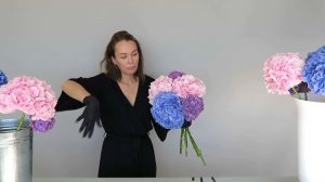 Как собрать большой букет из гортензий // Уроки флористики