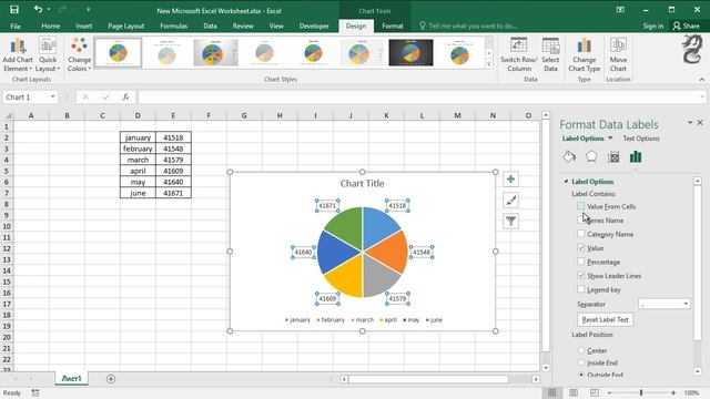 How to display percentage labels in pie chart in Excel смотреть онлайн