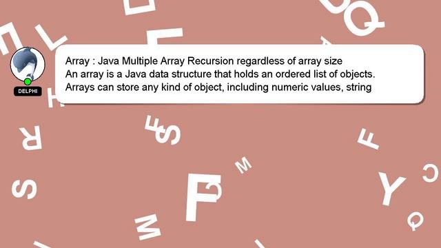 Array : Java Multiple Array Recursion regardless of array size смотреть онлайн