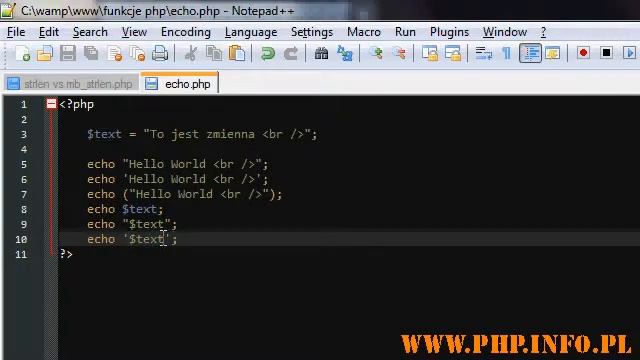 Kurs PHP function echo() PL смотреть онлайн