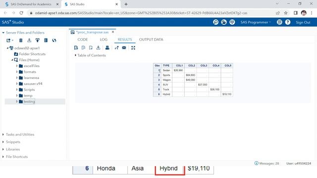 PROC TRANSPOSE in SAS |Transposing Variables to Observations in SAS|Columns to Rows Transpose in SA смотреть онлайн