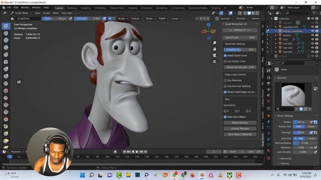 Sculpting skin details with alphas in blender смотреть онлайн