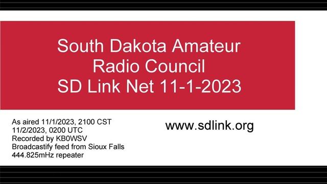 SDARC SD Link Net SF 11--2023 Broadcastify Feed смотреть онлайн