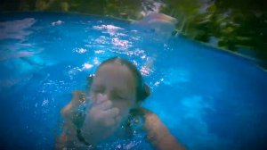 Pool fun with Gracie and Leah