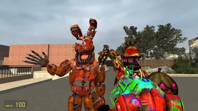 Jack-o Bonnie and Jack-o Chica FNaF AR Ragdolls!(Garry's Mod) смотреть онлайн