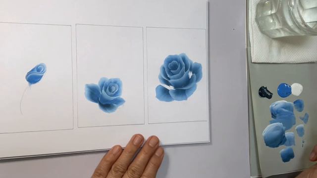 【トールペイント】青いバラの描き方：ツボミから満開へ➖Tole Painting, How to paint Blue Roses, from Buds to Full blooming смотреть онлайн