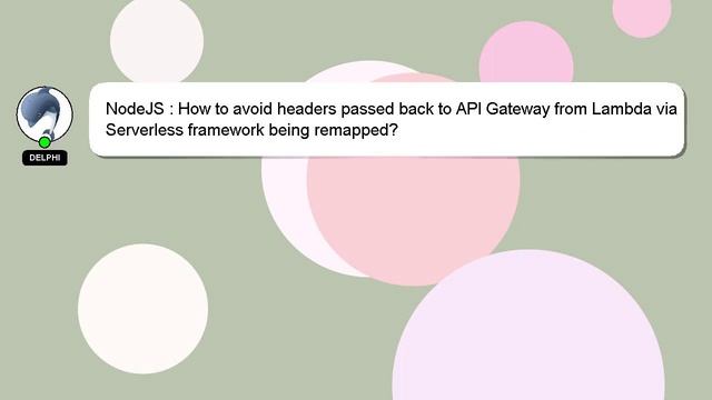NodeJS : How to avoid headers passed back to API Gateway from Lambda via Serverless framework being смотреть онлайн