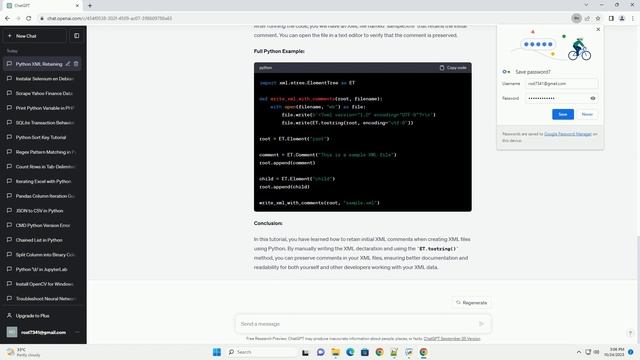 Retain Initial XML Comments when file is created using Python смотреть онлайн
