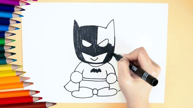 How to draw Batman for Kids Easy / Bolalar uchun batman chizish / Рисуем Бэтмена для детей смотреть онлайн