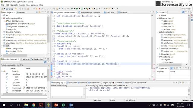 assignment model with cplex смотреть онлайн