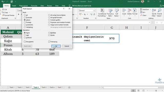 Excel Praktiki tapşırıqlar , Modul#9 | Excel practise | Excel pratiği | Практика в Excel смотреть онлайн