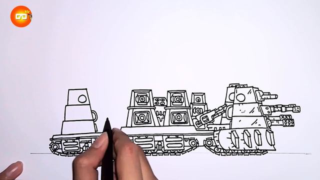 Cara Menggambar Tank Kartun KB 44 3.0 | Step By Step Drawing