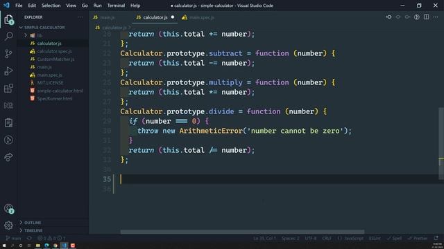 51. Create new getter property in calculator object using Object defineProperty - Jasmine Testing смотреть онлайн