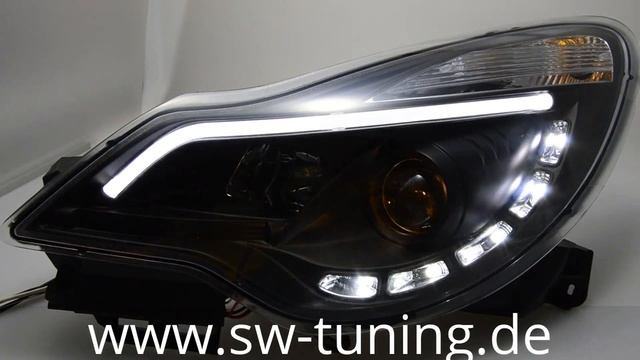 SW-DRLTube Scheinwerfer Corsa D Facelift black LED TFL SW-Tuning смотреть онлайн