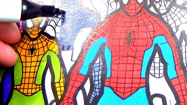 Spiderman Brotherhood Coloring Pages | Spiderman Brotherhood Coloring Pages With Colored Markers смотреть онлайн