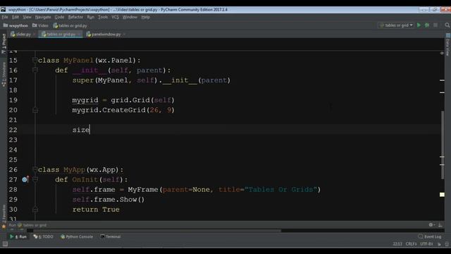 wxPython GUI - Creating Grid (Table) Part One #25 смотреть онлайн