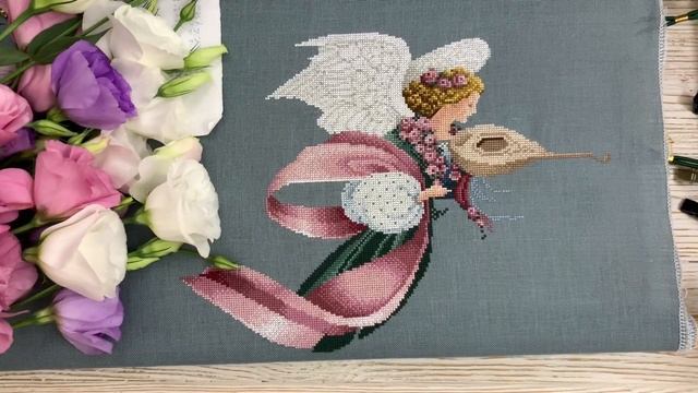 133. Вышивка крестом. Готовая работа, процессы, покупки. Dimensions, Lavender and lace. смотреть онлайн