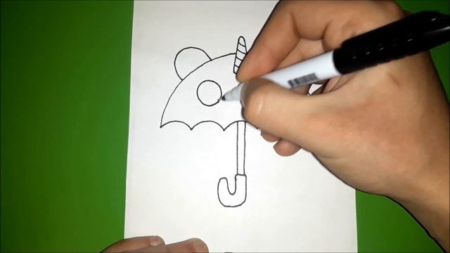 Как нарисовать ЗОНТИК В ВИДЕ ЕДИНОРОГА? смотреть онлайн