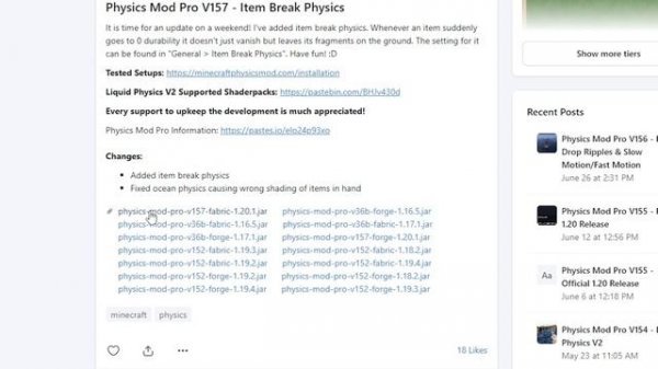 How to get Physics Mod PRO for FREE - Minecraft
