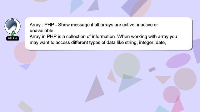 Array : PHP - Show message if all arrays are active, inactive or unavailable смотреть онлайн