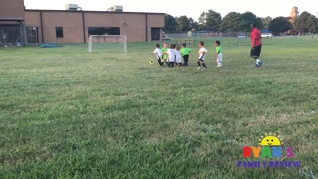 Family Fun Kids Outdoor Activities! Ryan First Soccer Practice and First Game Highlights! смотреть онлайн