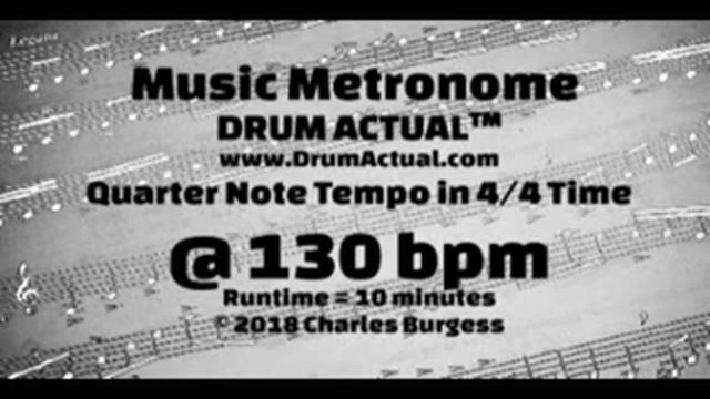 Music Metronome Quarter Note 130bpm www.DrumActual.com смотреть онлайн