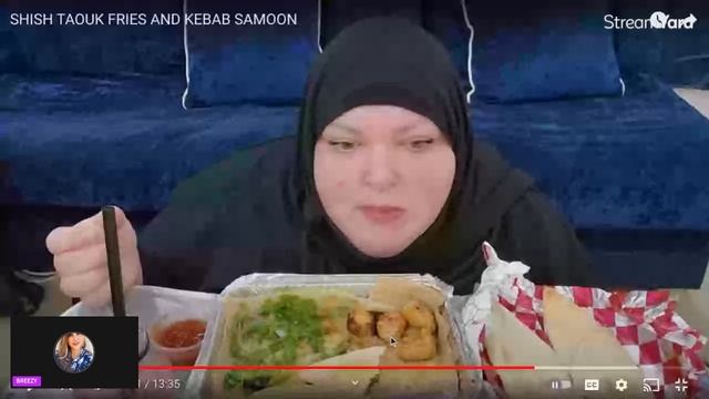 Foodie Beauty's New Shish Taquk Fries And Kebab Samoon Mukbang смотреть онлайн