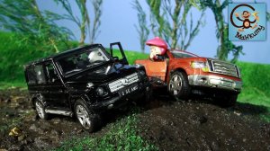 Мультик про машинки - Маша и Медведь катаются по лужам, Машинки строят мост. МанкиМульт