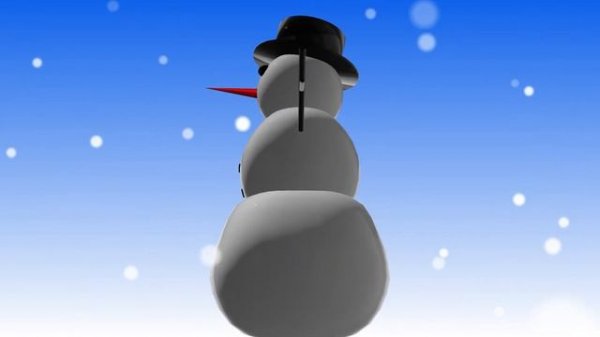 Snowman With Falling Snow Background Loop 4K Screensaver for Christmas and Winter Parties / 60min