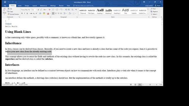 JAVA KEYWORDS | COMMENTS | BLANK SPACE | INHERITANCE | INTERFACE смотреть онлайн
