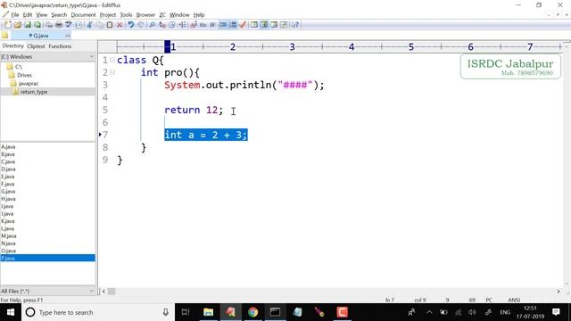 Function Return Type in Java ~ Lecture - 16 смотреть онлайн