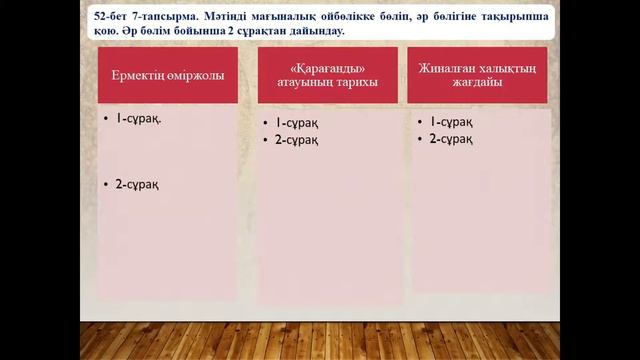 Ғ Мұстафин Қарағанды романы 8 сабақ 2 бөлім 10 с смотреть онлайн