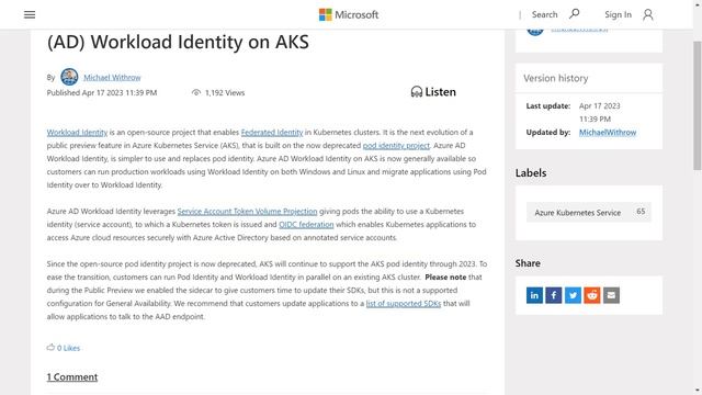 Azure Active Directory (AD) Workload Identity on AKS... - Azure Daily Minute Podcast - 21-APR-2023 смотреть онлайн