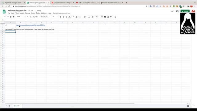 Como fazer scraping no Sheets! Web Scraping XPATH e IMPORTXML no Google Sheets - Canal Djobix de TI смотреть онлайн