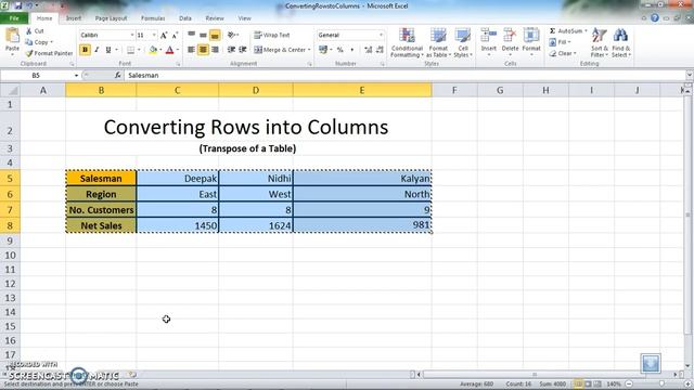 SKP Transpose Table-Convert Rows into Columns in MS Excel смотреть онлайн