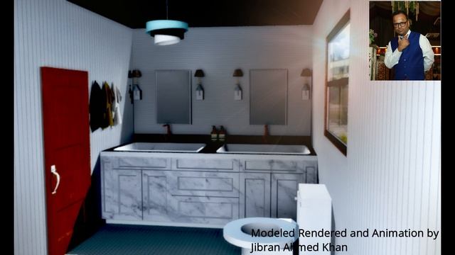 realistic bathroom modeling rendering animation in Blender Sketchup and Photoshop смотреть онлайн