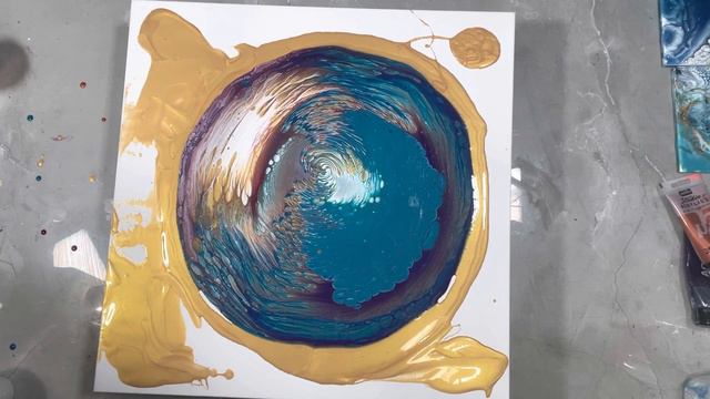 SEA LAVA - Interesting Straight Pour | Acrylic pouring | Painting Tutorial смотреть онлайн