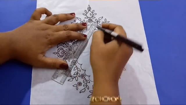 How to draw and trace design on blouse for aari work? смотреть онлайн