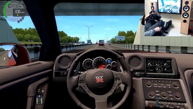 City Car Driving - Nissan GT-R Overtaking LIKE A BOSS Gameplay (VR + Steering Wheel + Playseat) смотреть онлайн